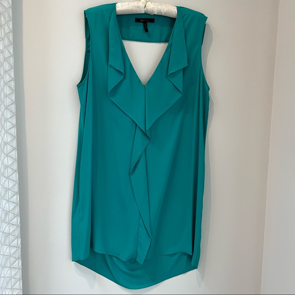 BCBG Teal V-neck Shift Dress